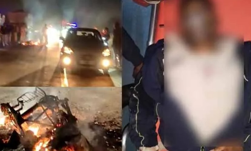 Bike on Fire: 2 including 1 constable died in a horrific road accident in Raipur