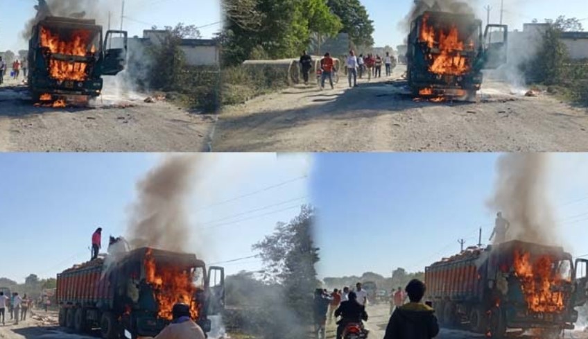 Jashpur Breaking: Creepy scene...the truck started burning again...