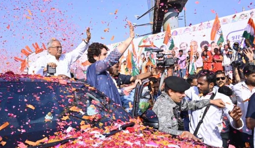 Congress National Convention: Priyanka Gandhi reached Raipur…CM welcomed at the airport…see photo