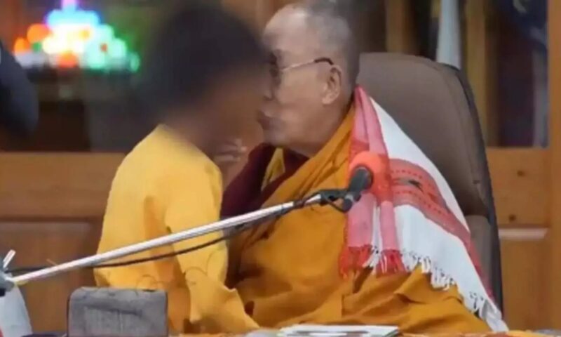 Dalai Lama Kiss Controversy: The Dalai Lama made the child suck his tongue… this video created a ruckus… see