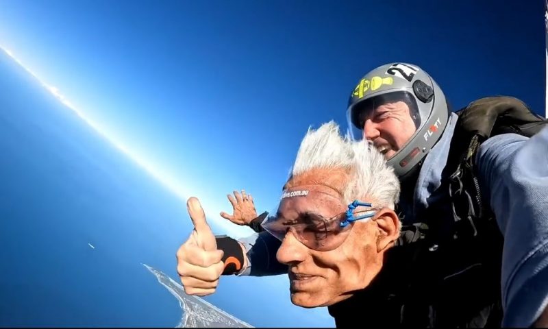 TS Singhdev in Australia: TS Singhdev skydiving from a height of thousands of feet…shared two and a half minute video on Twitter…you can also see
