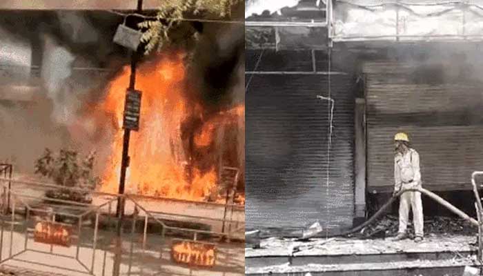 Fierce fire broke out in a complex in the capital, many shops including ATM gutted