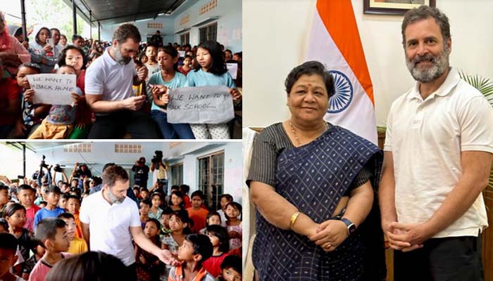 Rahul Gandhi said, There is no solution with violence, peace is the only solution, after meeting the victims, Governor Anusuiya Uike,