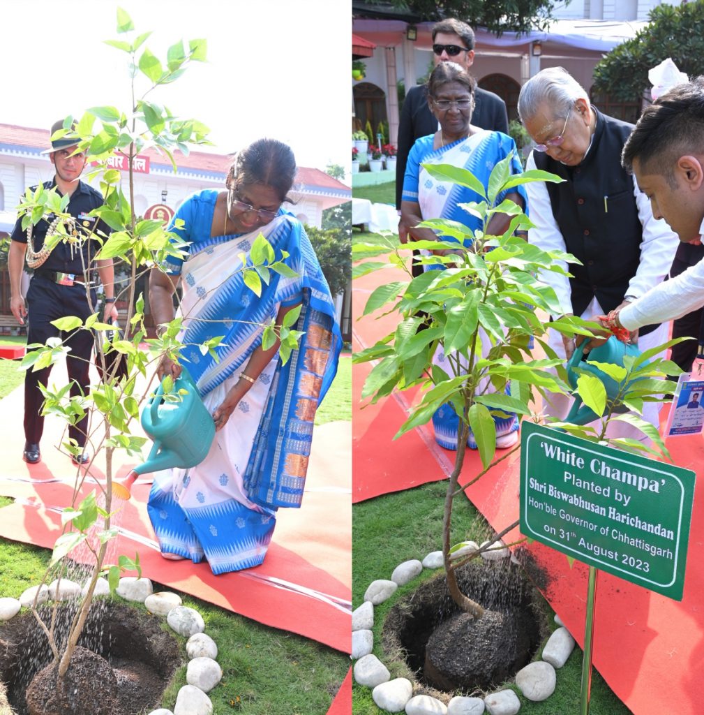 President planted sapling in Raj Bhavan :