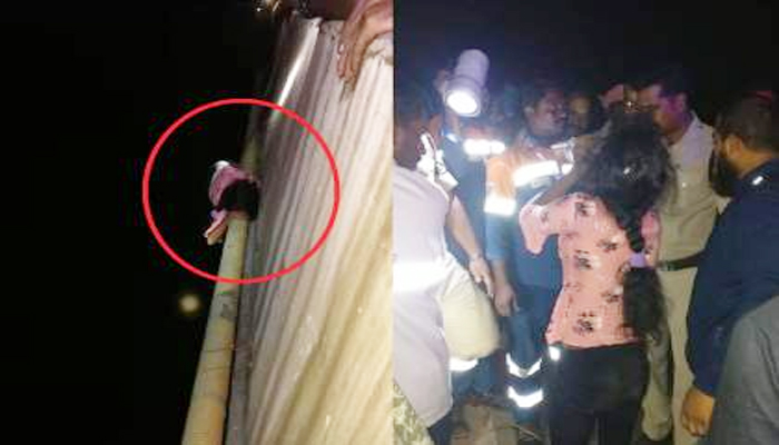 Shocking incident: The step father pushed the girl into the river, she hanged herself from the pipe and called the police…