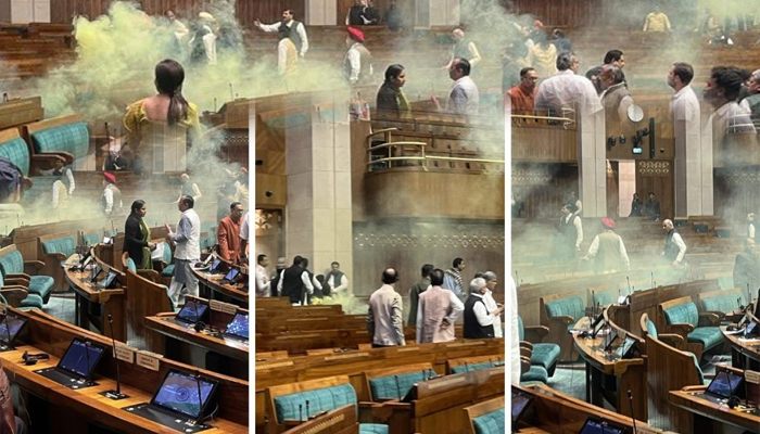 BREAKING: Two people entered Lok Sabha, stampede in the House after yellow gas was released… MPs caught, chaos in Parliament after the incident,