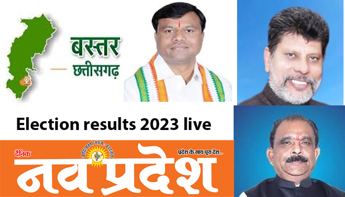 Election results 2023 live: Bastar: Deepak Baij from Chitrakot is trailing by 518 votes, Kiran Dev is ahead by 2535 votes.