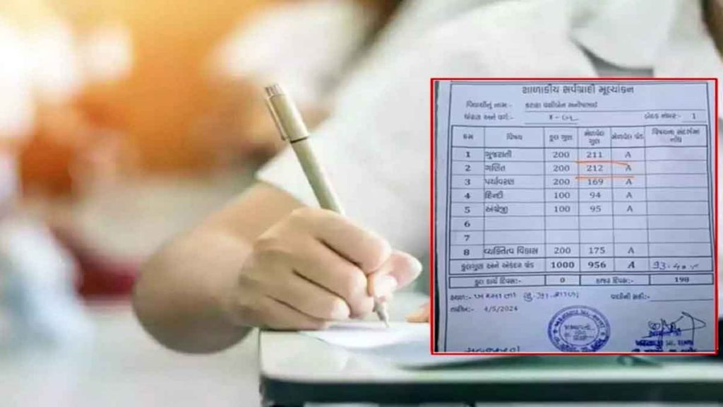 Strange! 212 out of 200 in mathematics and 211 marks in language, girl's progress book is going viral