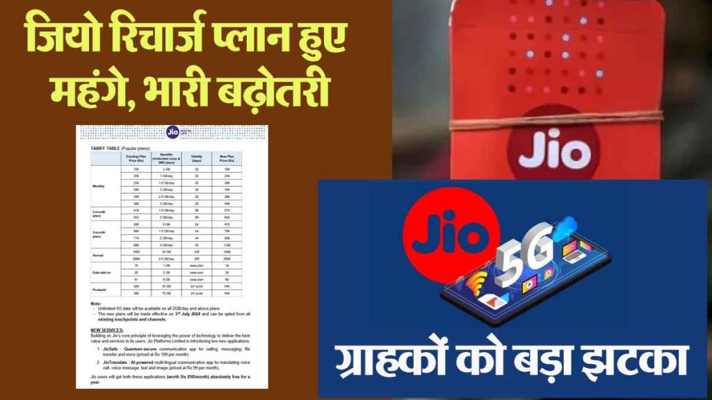 Big increase in recharge plans of Jio customers, see how much the recharge plan has increased, price of unlimited 5G...
