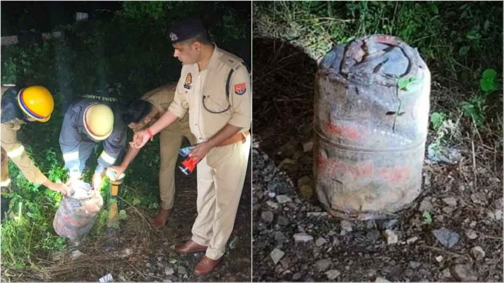 Kanpur Kalindi Express collided with LPG cylinder kept on railway line, petrol bomb recovered