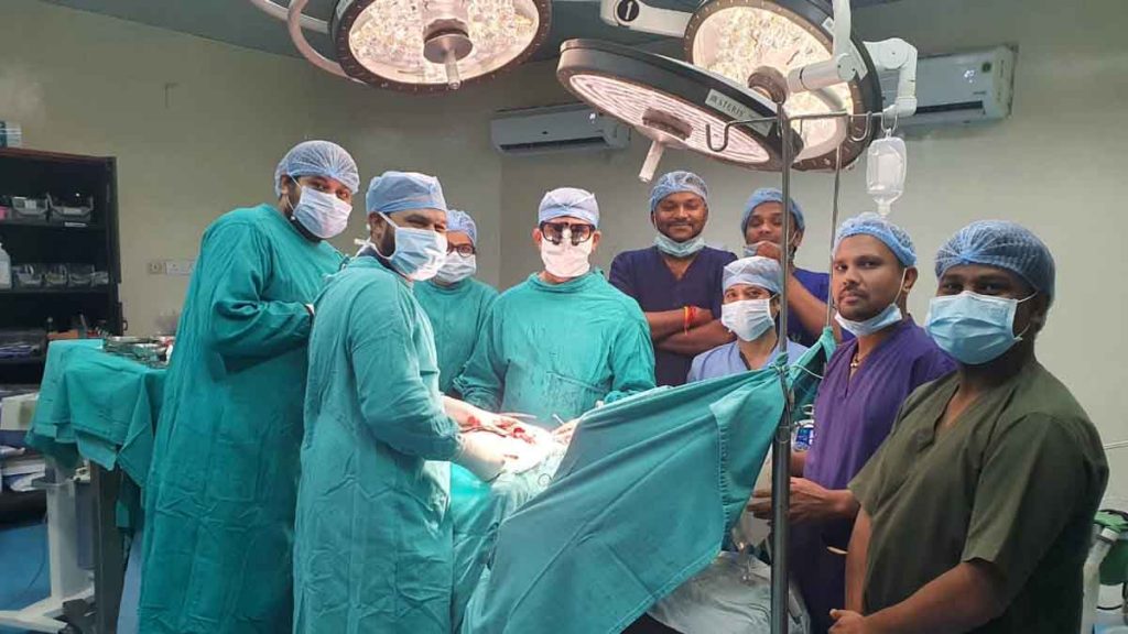 Successful surgery of a very rare mediastinal tumor located above the heart in the Heart, Chest and Vascular Surgery Department at Ambedkar Hospital