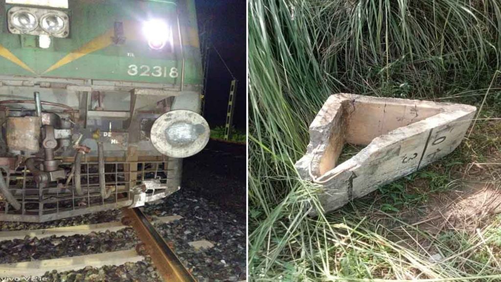 After Kanpur, an attempt was made to cause a train accident in Ajmer, a cement block was found on the track.