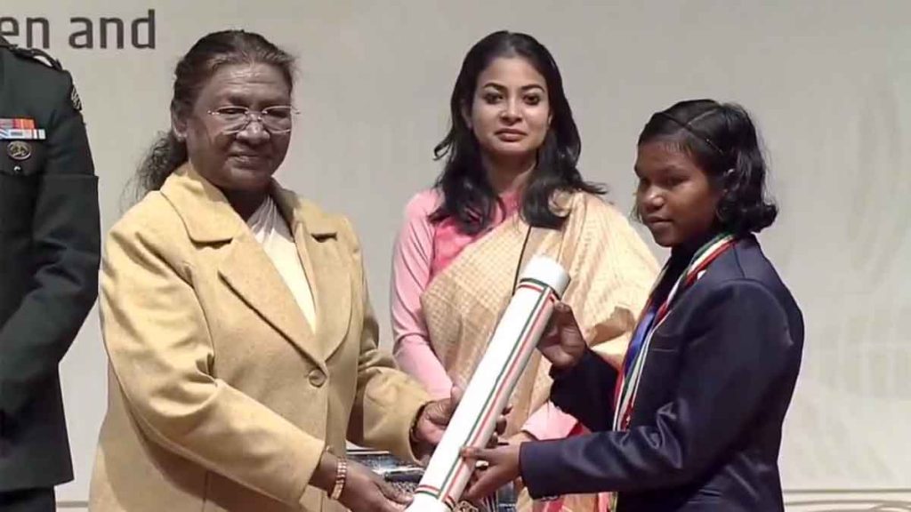 National Judo player Hembati Nag was honored by President Draupadi Murmu