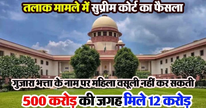 Supreme Court's decision: Don't expect alimony from your husband's lifestyle; get 12 crores instead of 500 crores