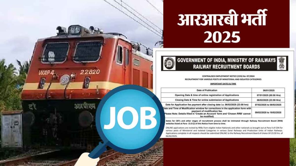 Railways Recruitment 2025: Great opportunity to get a job in railways, last date for application is 6 February..