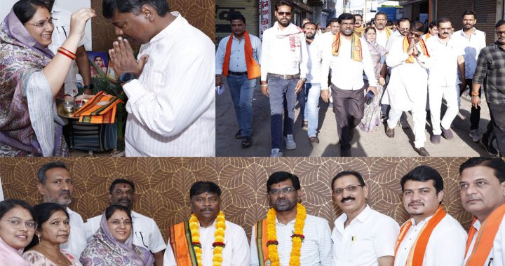 Minister Kedar Kashyap reached Dondilohara, BJP workers gave him a warm welcome