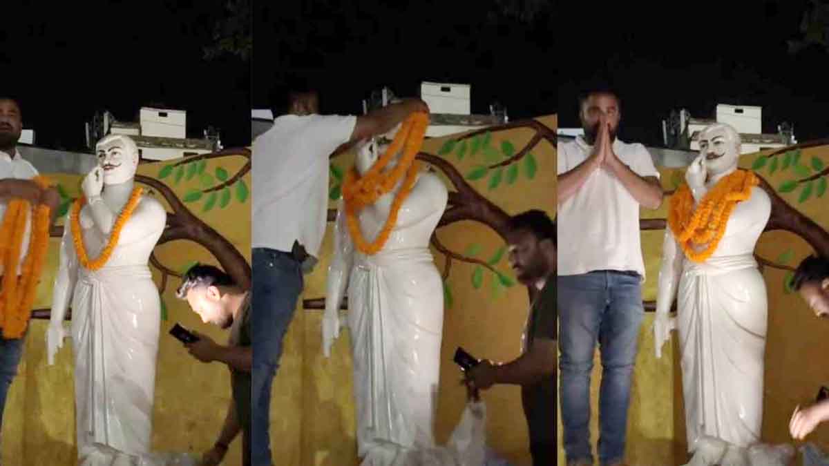 CM Was Scheduled to Unveil Statue, Youth Congress District President Unveils It Overnight... Arrested Following FIR.