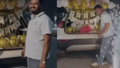 CG Naib Tehsildar Viral Video: Birthday celebration of Abhanpur Naib Tehsildar Vipin Patel on the road.