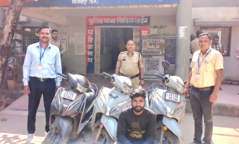 तीन एक्टिवा चोरी के मामलों में आरोपी गिरफ्तार